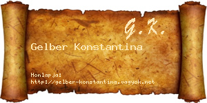 Gelber Konstantina névjegykártya